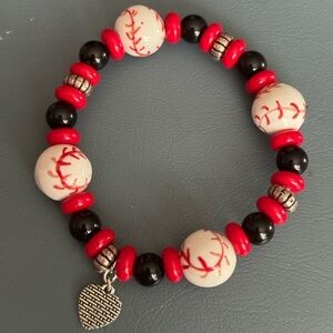 Handmade Baseball Beaded Bracelet